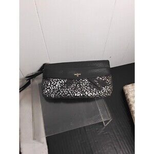 VTG Juicy Couture Black Leather Wristlet Small Clutch Purse